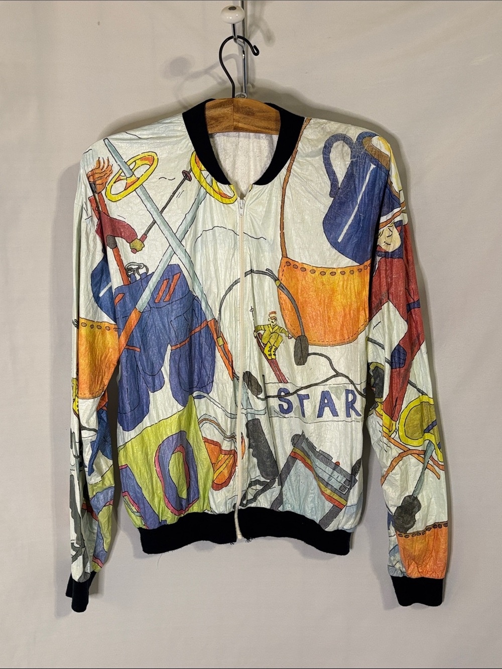 VTG Ski Skiing Tyvek Jacket Mens 90s Lightweight Ty-Breakers Windbreaker Small